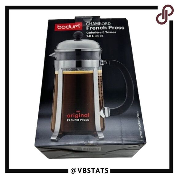 Bodum Chambord French Press, 8 cup coffee maker, 1.0L, 34 oz - Picture 1 of 5